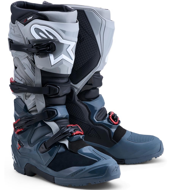 Ghete Motocicletă Alpinestars TECH 7 Enduro Drystar Gri Închis-Gri Deschis-Roșu