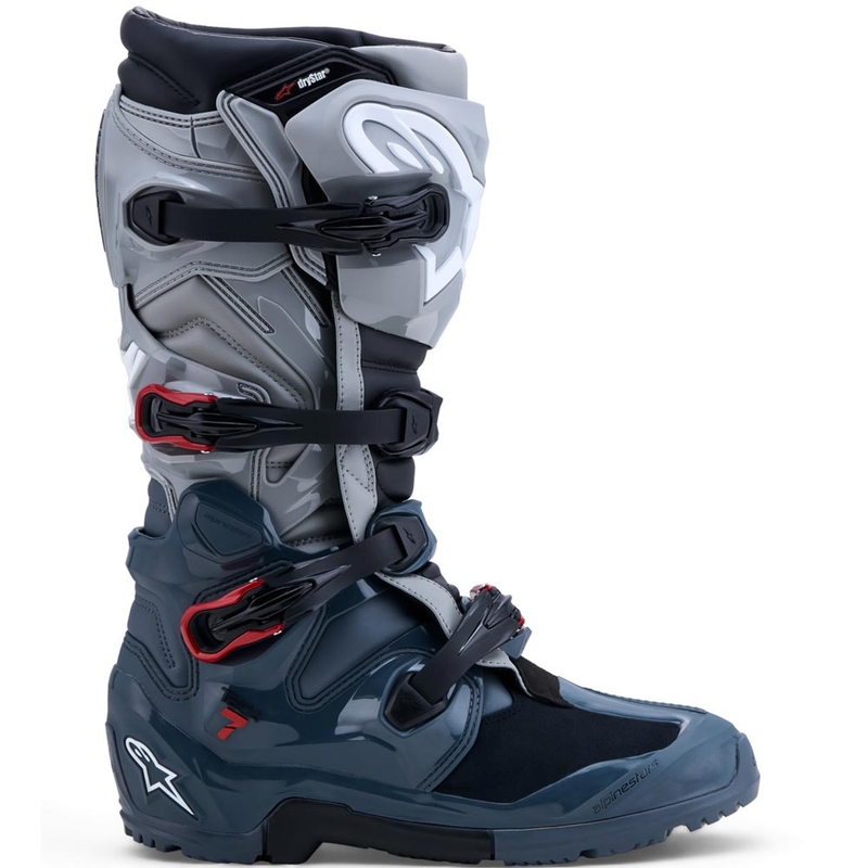 Ghete Motocicletă Alpinestars TECH 7 Enduro Drystar Gri Închis-Gri Deschis-Roșu