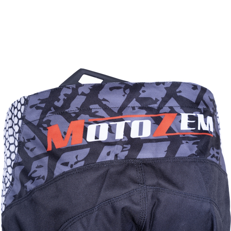 Pantaloni motocross MotoZem Ground MX negru-alb-roșu