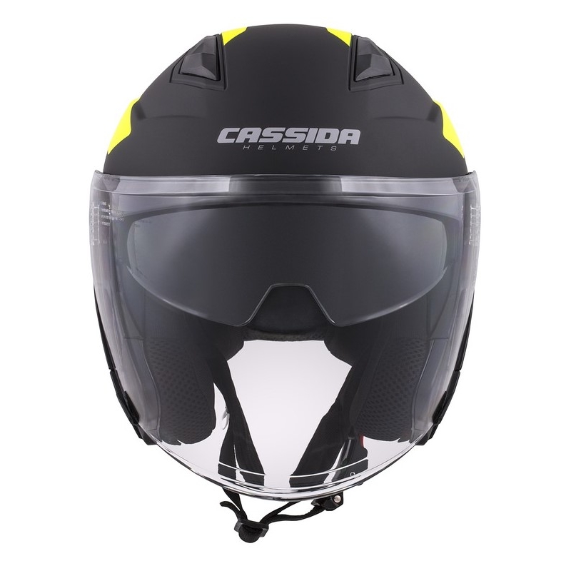 Cassida Jet Tech Corso cască de motocicletă deschisă negru-fluo galben