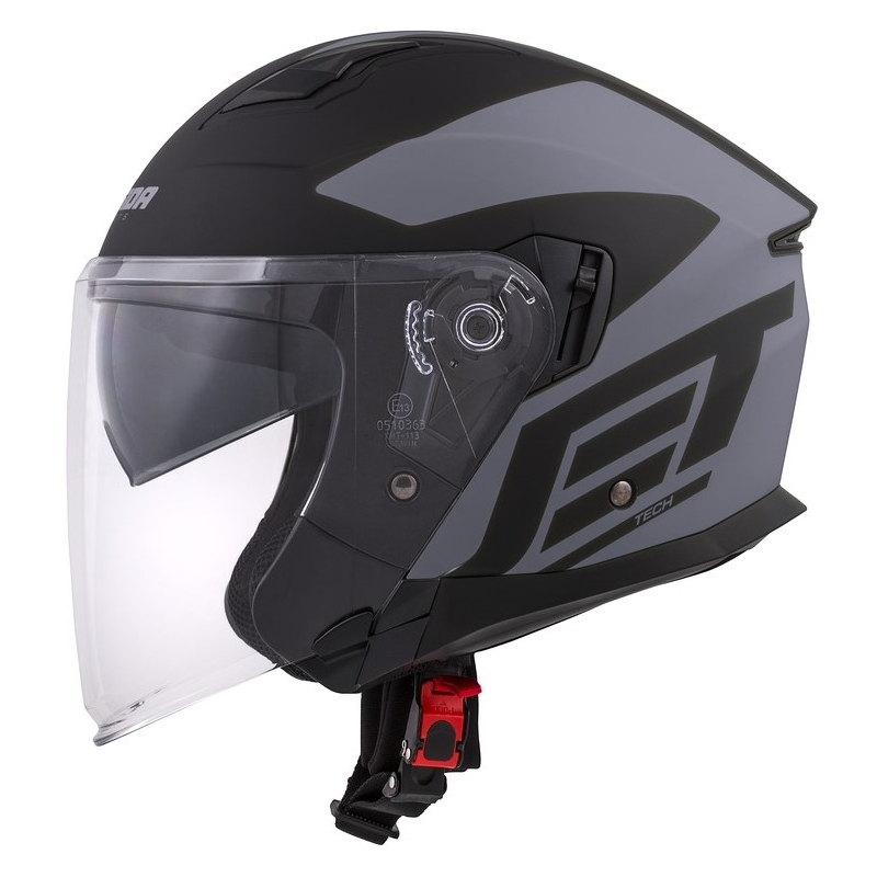 Cască de motocicletă Cassida Jet Tech Corso Open negru și gri