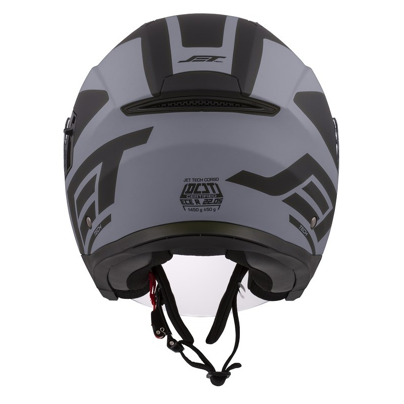 Cască de motocicletă Cassida Jet Tech Corso Open negru și gri