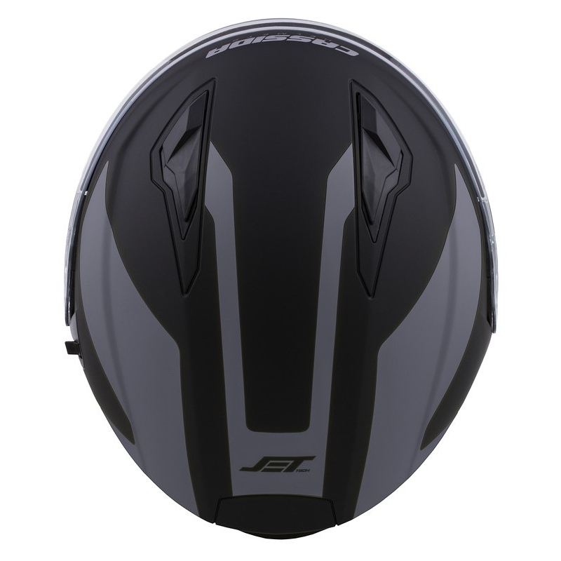 Cască de motocicletă Cassida Jet Tech Corso Open negru și gri