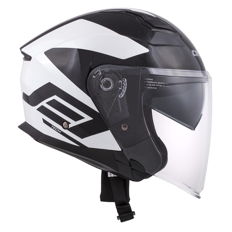 Cască de motocicletă Cassida Jet Tech Corso Open negru și alb