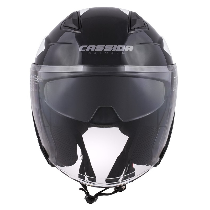 Cască de motocicletă Cassida Jet Tech Corso Open negru și alb