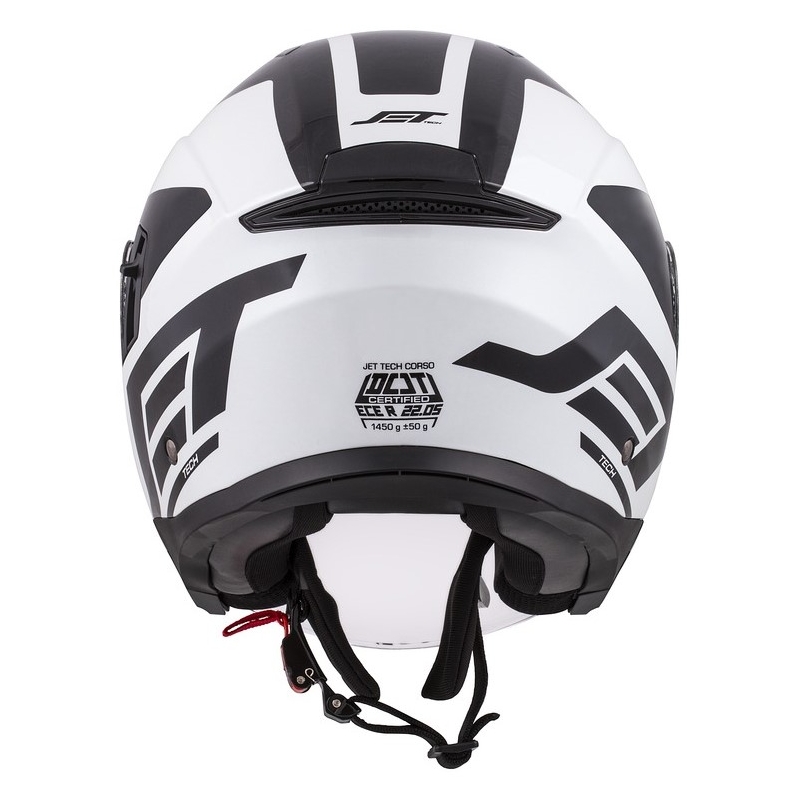 Cască de motocicletă Cassida Jet Tech Corso Open negru și alb
