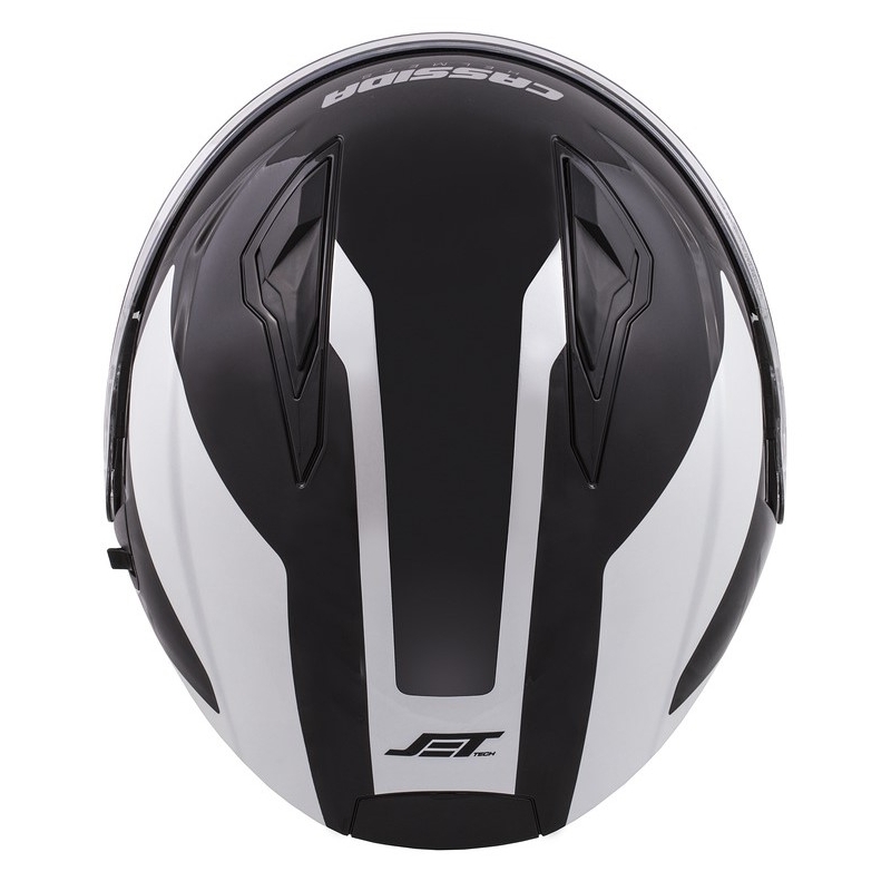Cască de motocicletă Cassida Jet Tech Corso Open negru și alb
