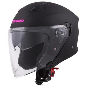 Casca de motocicletă Cassida Jet Tech Open negru și roz