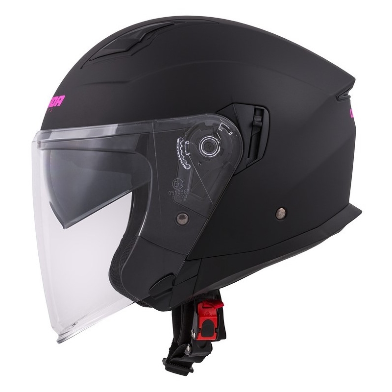 Casca de motocicletă Cassida Jet Tech Open negru și roz