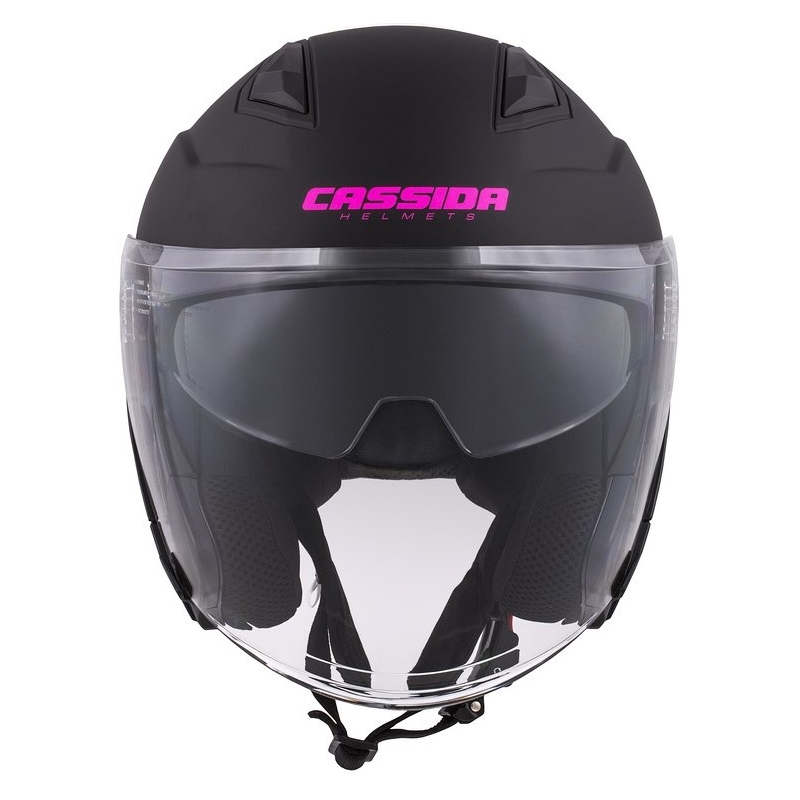 Casca de motocicletă Cassida Jet Tech Open negru și roz