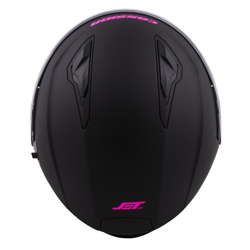 Casca de motocicletă Cassida Jet Tech Open negru și roz