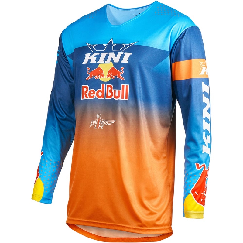 Tricou motocross KINI Red Bull 1.0 Rallye albastru-portocaliu