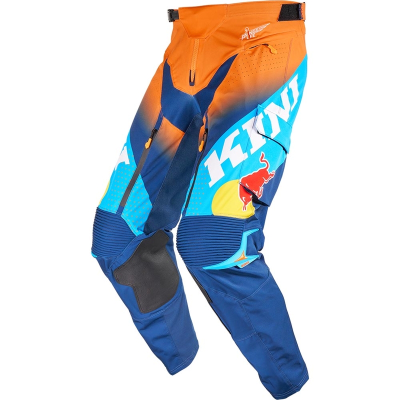 Pantaloni motocross KINI Red Bull 1.0 Rallye albastru-portocaliu