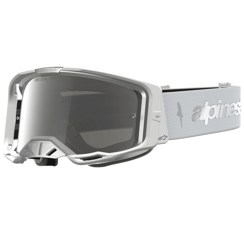 Ochelari motocross Alpinestars Vision 8 Amber alb-argintiu