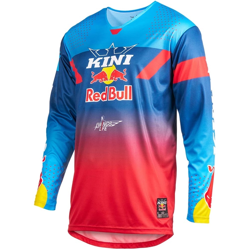 Tricou motocross KINI Red Bull 2.0 MXC albastru-roșu