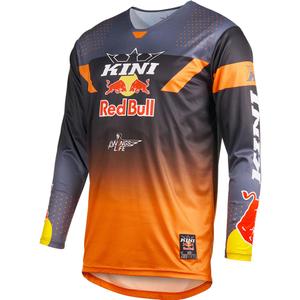 Tricou motocross KINI Red Bull 2.0 MXC gri-portocaliu