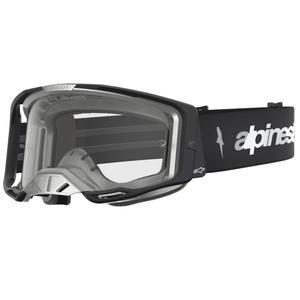 Ochelari motocross Alpinestars Vision 8 Amber, negri-argintii, cu plexiglas transparent