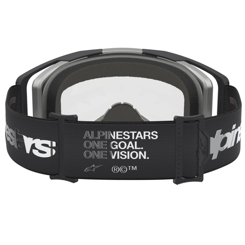 Ochelari motocross Alpinestars Vision 8 Amber, negri-argintii, cu plexiglas transparent