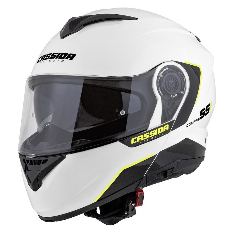 Cască de motociclist Cassida Compress 2.0 Refraction alb-negru-galben-fluo