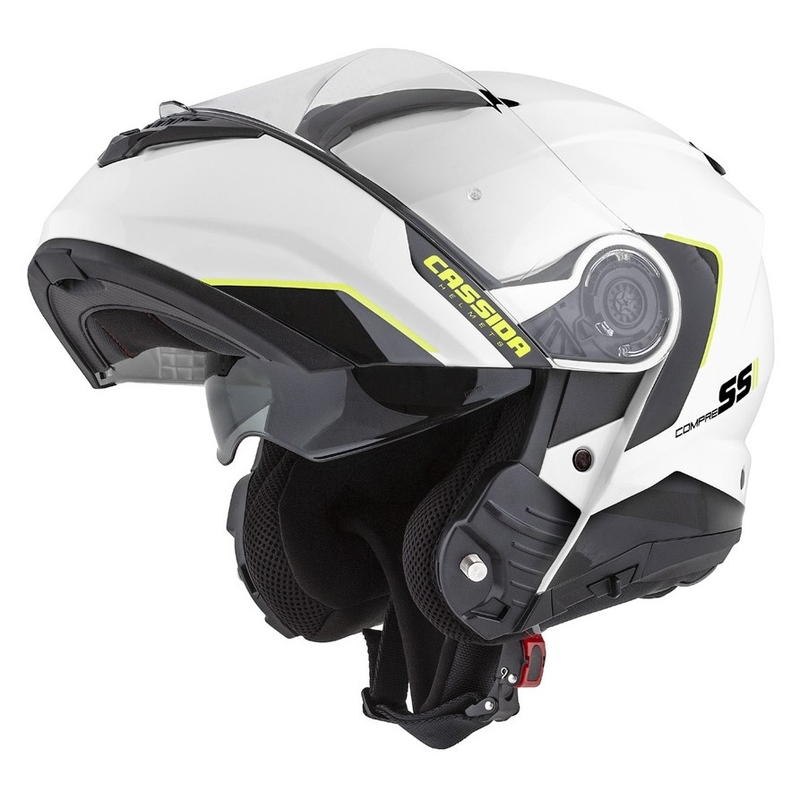 Cască de motociclist Cassida Compress 2.0 Refraction alb-negru-galben-fluo