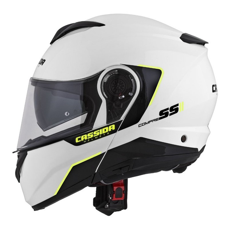 Cască de motociclist Cassida Compress 2.0 Refraction alb-negru-galben-fluo
