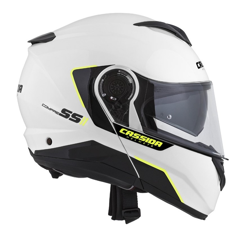Cască de motociclist Cassida Compress 2.0 Refraction alb-negru-galben-fluo