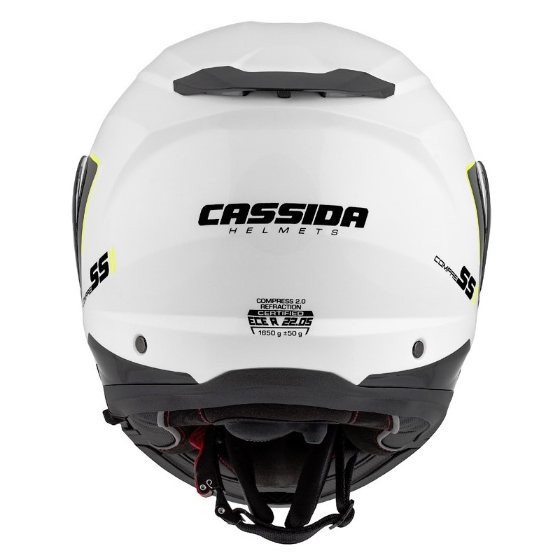 Cască de motociclist Cassida Compress 2.0 Refraction alb-negru-galben-fluo