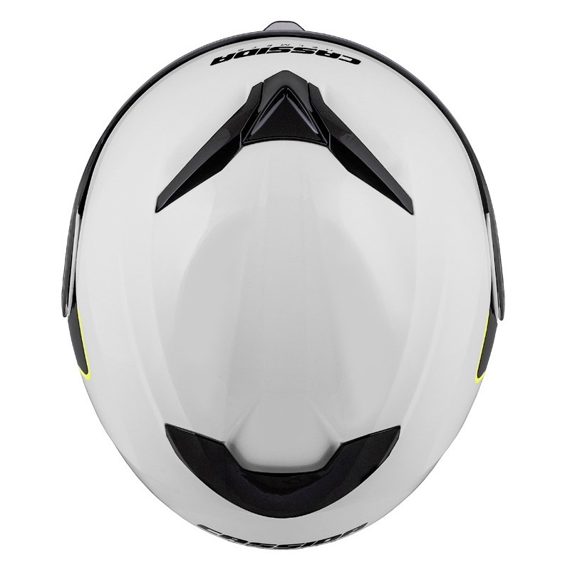 Cască de motociclist Cassida Compress 2.0 Refraction alb-negru-galben-fluo