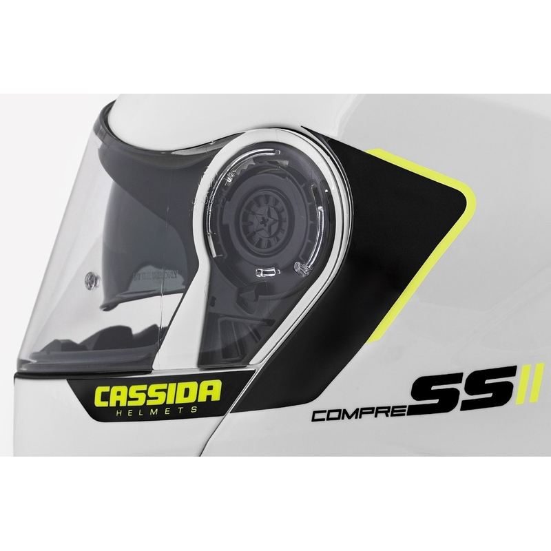 Cască de motociclist Cassida Compress 2.0 Refraction alb-negru-galben-fluo