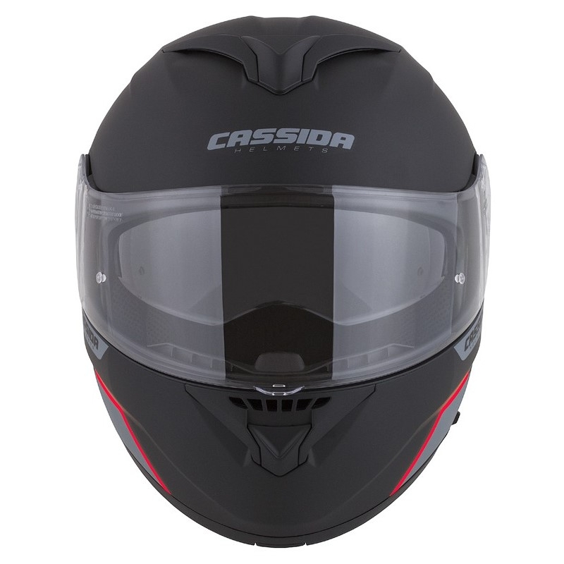 Cască de motocicletă Cassida Compress 2.0 Refraction negru-gri-roșu cu clapetă flip-up