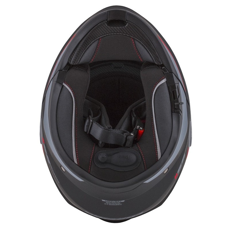 Cască de motocicletă Cassida Compress 2.0 Refraction negru-gri-roșu cu clapetă flip-up
