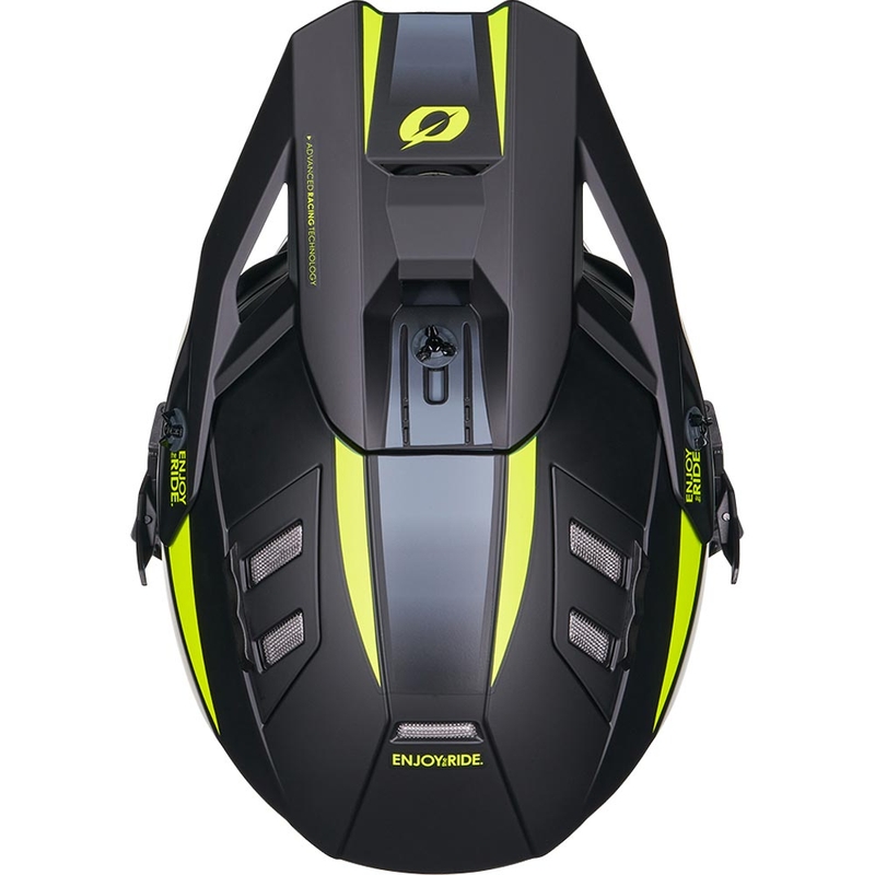 Cască motocross O'Neal EX-SRS Magma negru-galben fluo
