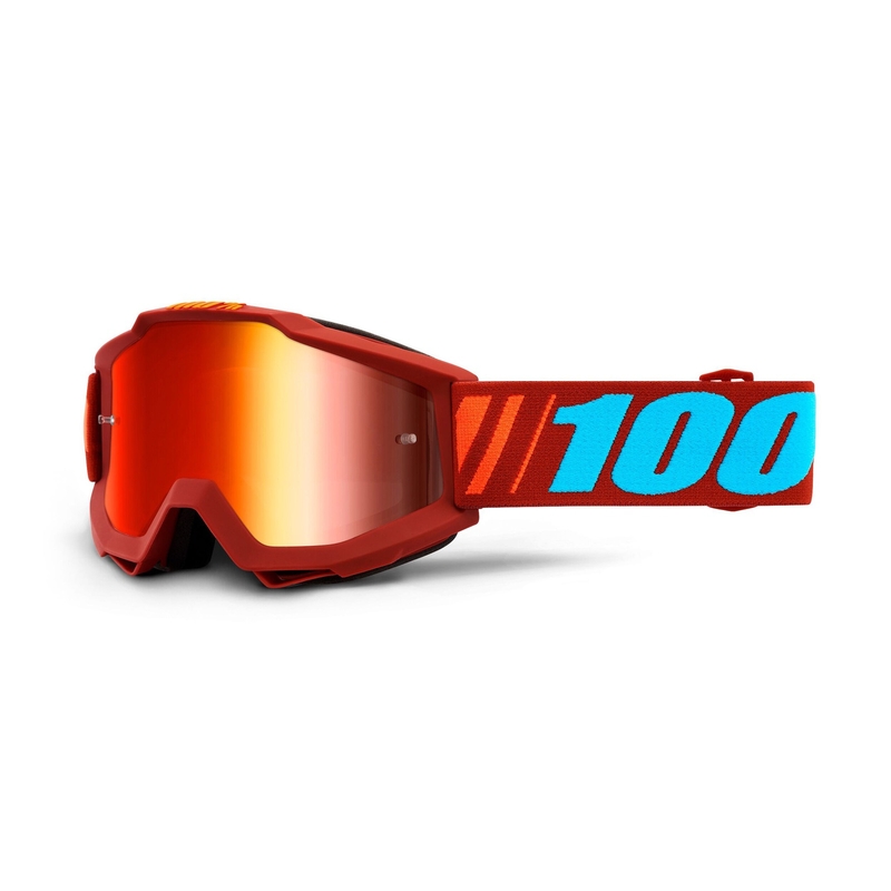 Ochelari de motocros 100% Accuri DAUPHINE (plexi roșu cu oglinzi)