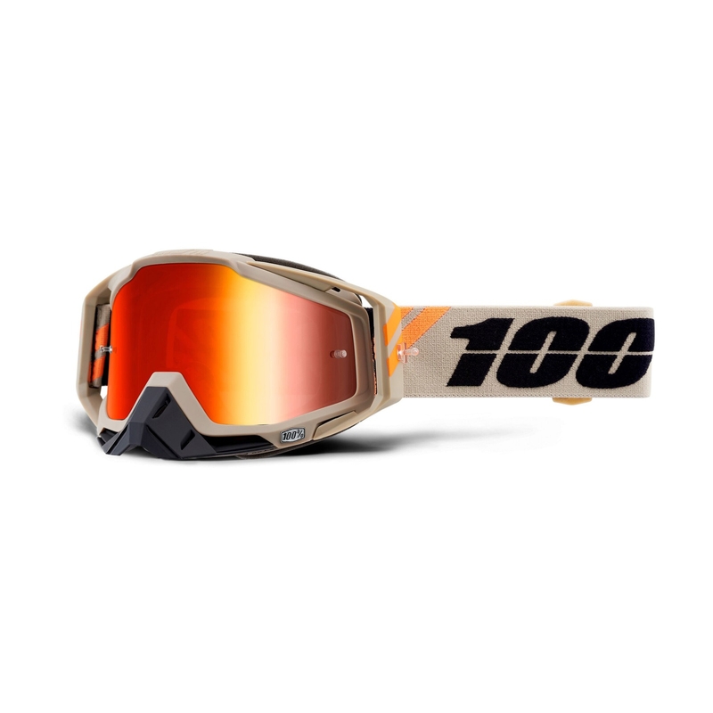 Ochelari de motocros 100% RACECRAFT Poliet (plexi roșu cu oglinzi)