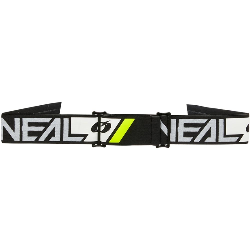 Ochelari motocross O'Neal B-55 Cram alb-negru cu plexiglas auriu oglindit