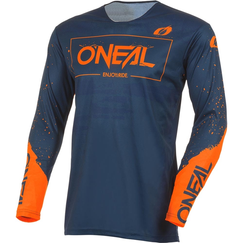Tricou motocross O'Neal Mayhem Paint albastru-portocaliu