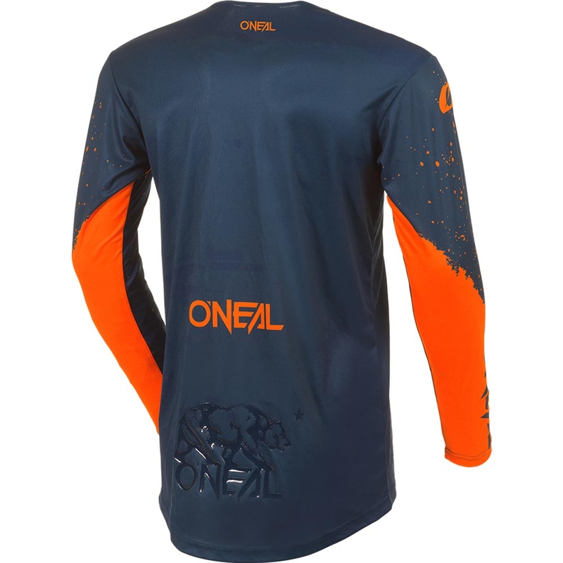 Tricou motocross O'Neal Mayhem Paint albastru-portocaliu