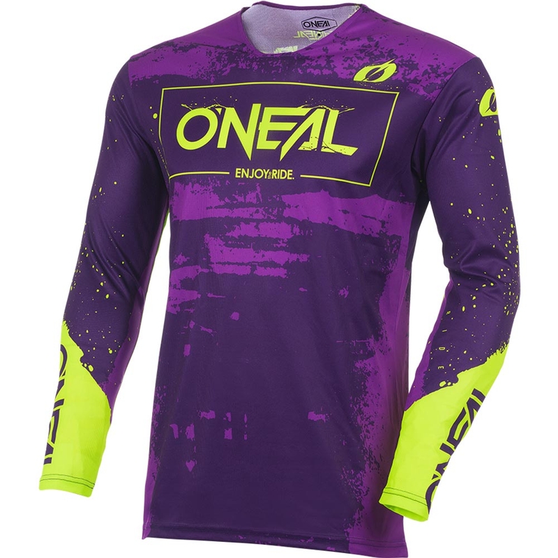 Tricou motocross O'Neal Mayhem Paint violet-galben neon