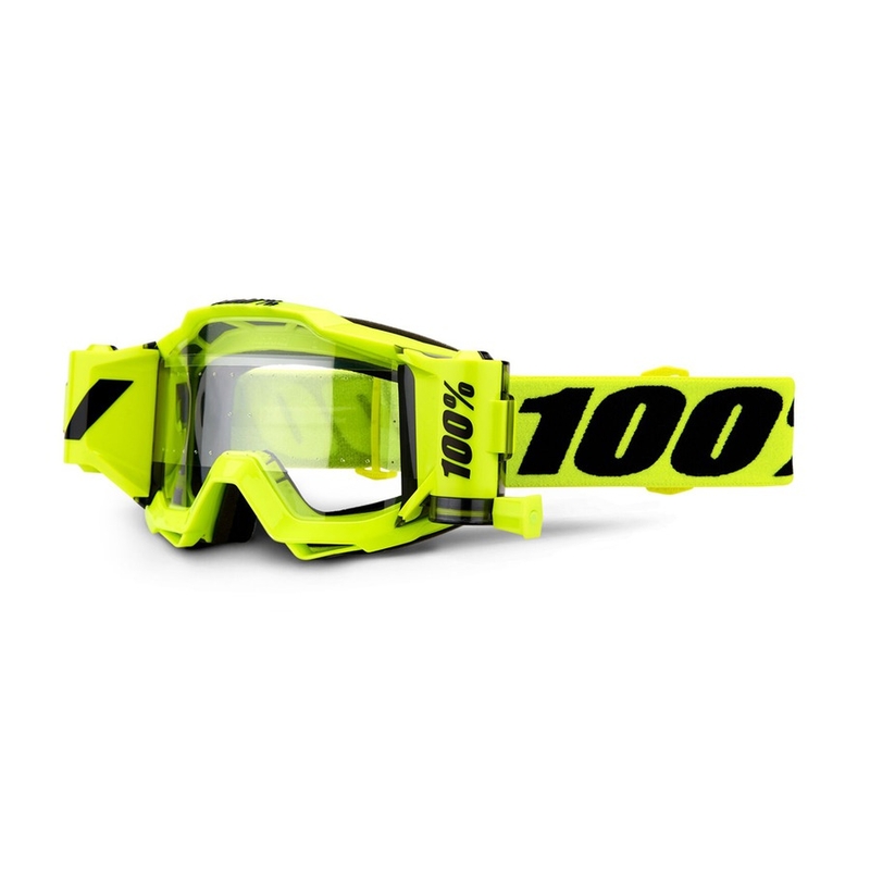 Ochelari de motocros 100% Accuri Forecast Outlaw galben fluo (plexi transparent)