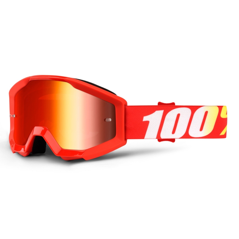 Ochelari de motocross pentru copii 100% Strata Furnace (plexi roșu)