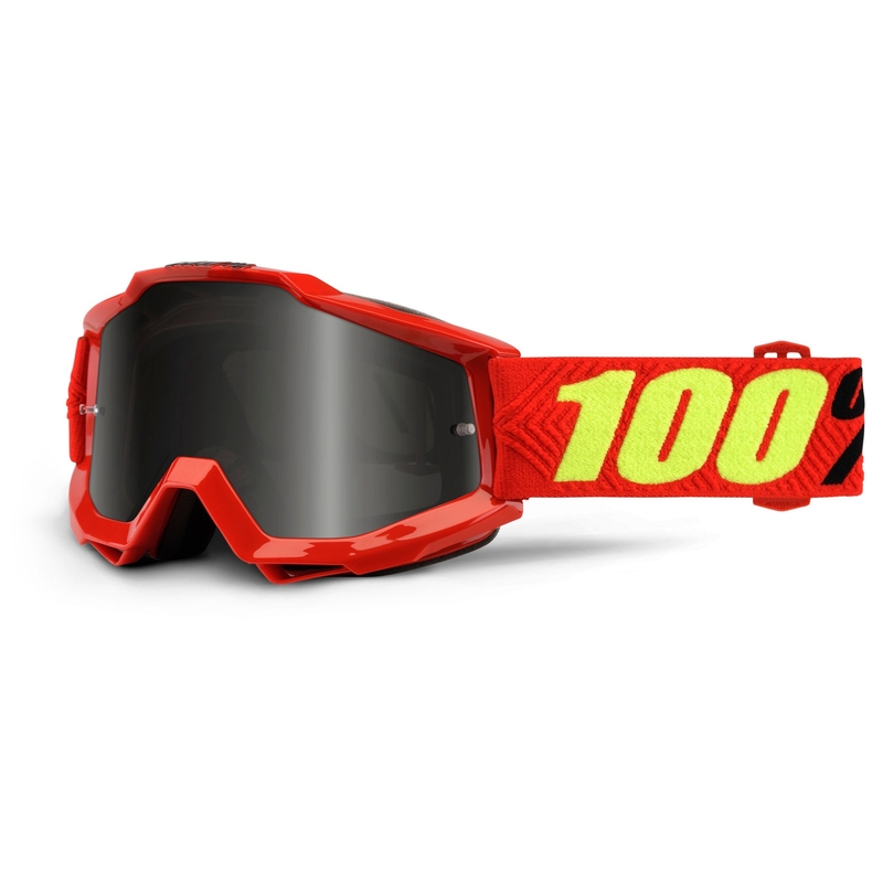Ochelari de motocros 100% Accuri Sand Saarinen (fum + plexi transparent)