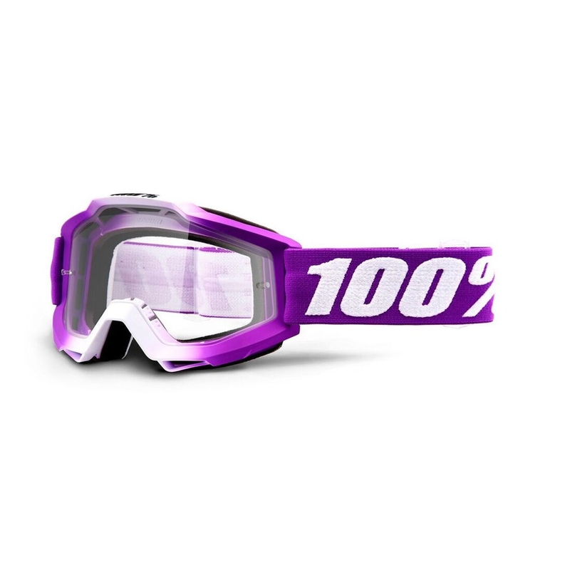Ochelari de motocross pentru copii 100% Accuri Framboise (plexi transparent)