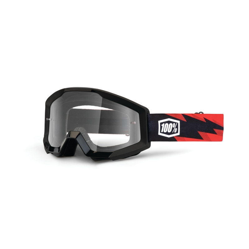 100% Ochelari de motocross Strata Slash (plexi transparent)