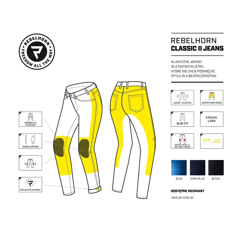 Rebelhorn Classic II Blue Blue Jeans pentru motociclete  pentru femei lichidare