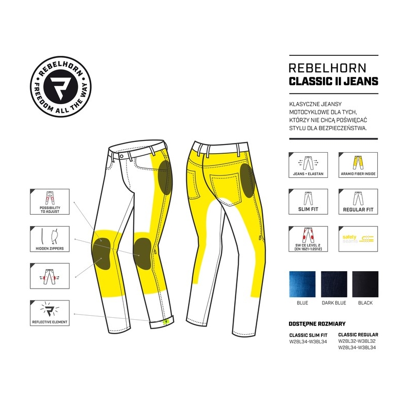 Rebelhorn Classic II Blue Blue Motociclete Jeans lichidare