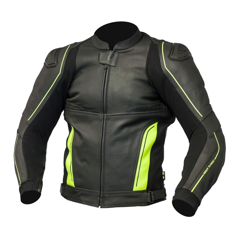 Jachetă pentru motociclete Ozone Volt negru-galben-fluo