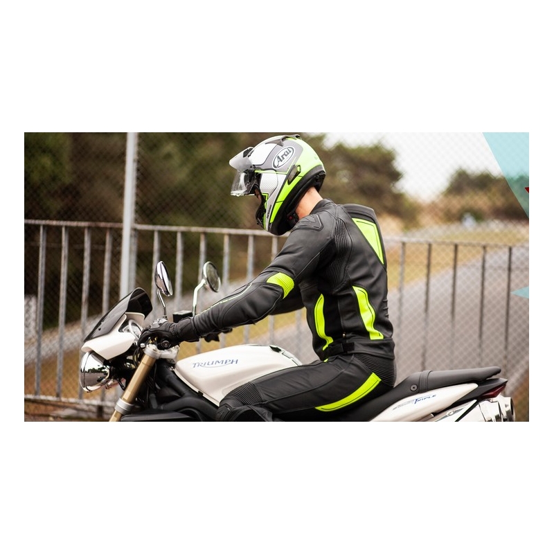 Jachetă pentru motociclete Ozone Volt negru-galben-fluo