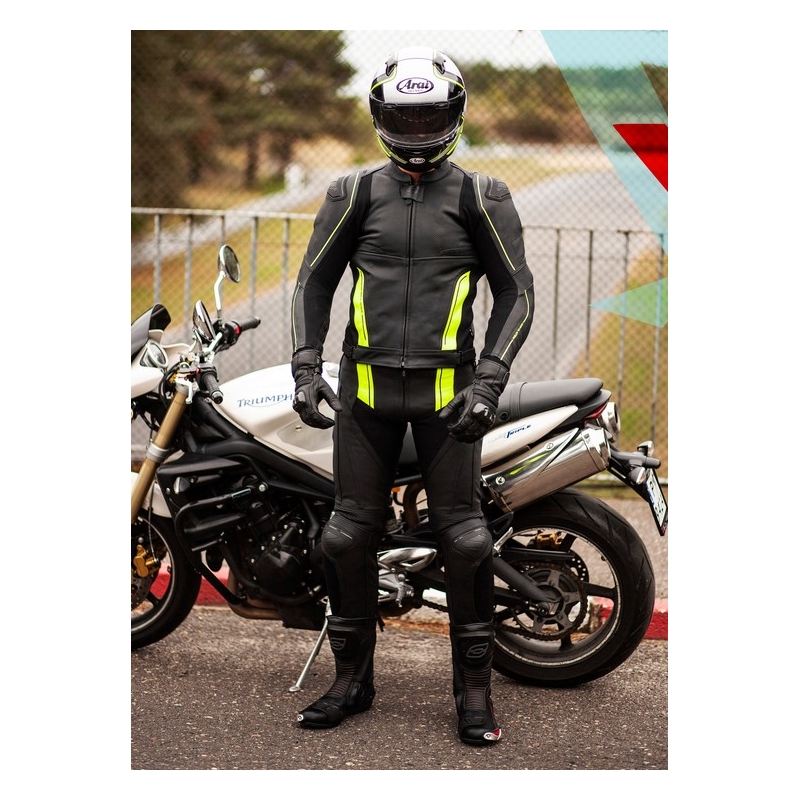 Jachetă pentru motociclete Ozone Volt negru-galben-fluo