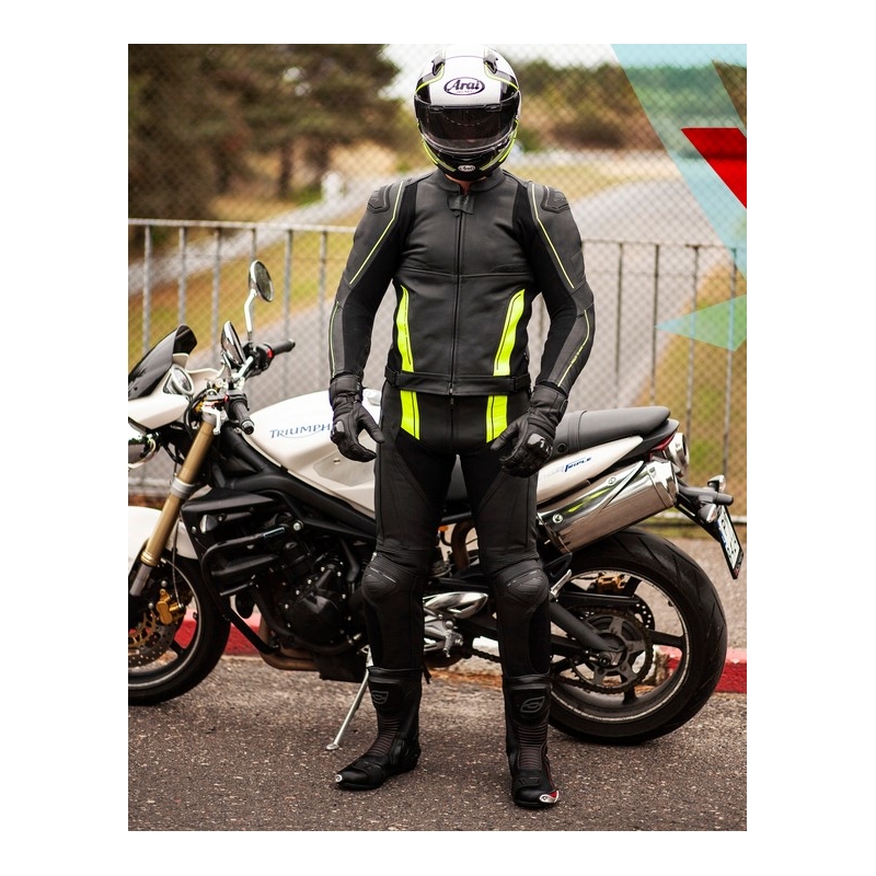 Ozone Volt Negru negru-Fluo Yellow pantaloni de motociclete lichidare