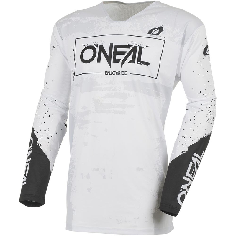 Tricou motocross O'Neal Mayhem Paint alb-negru